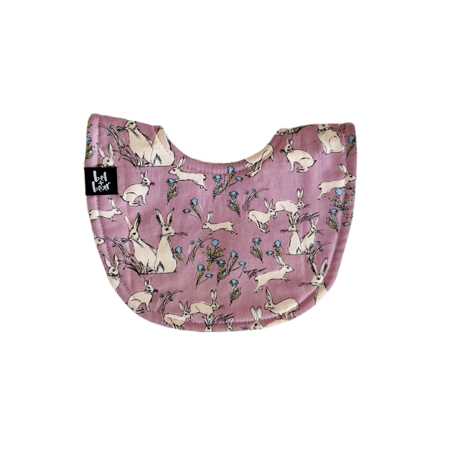 Lilac Bunnies Roundie Bib