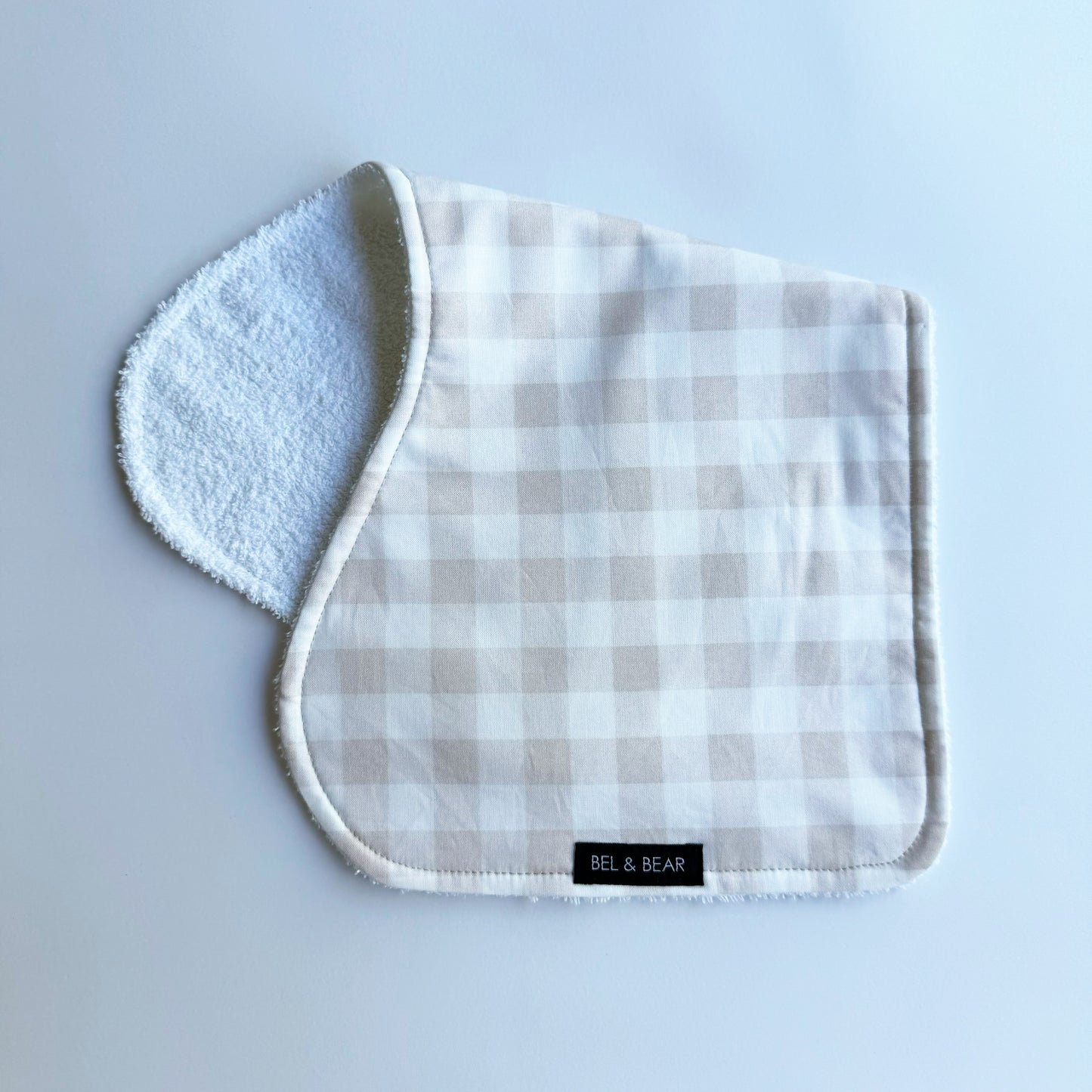 Neutral Check Burp Cloth