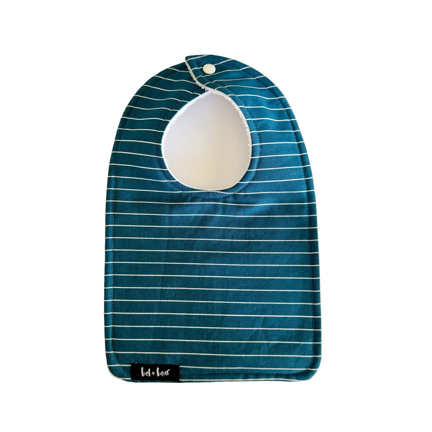 Teal Stripe Traditional Bib