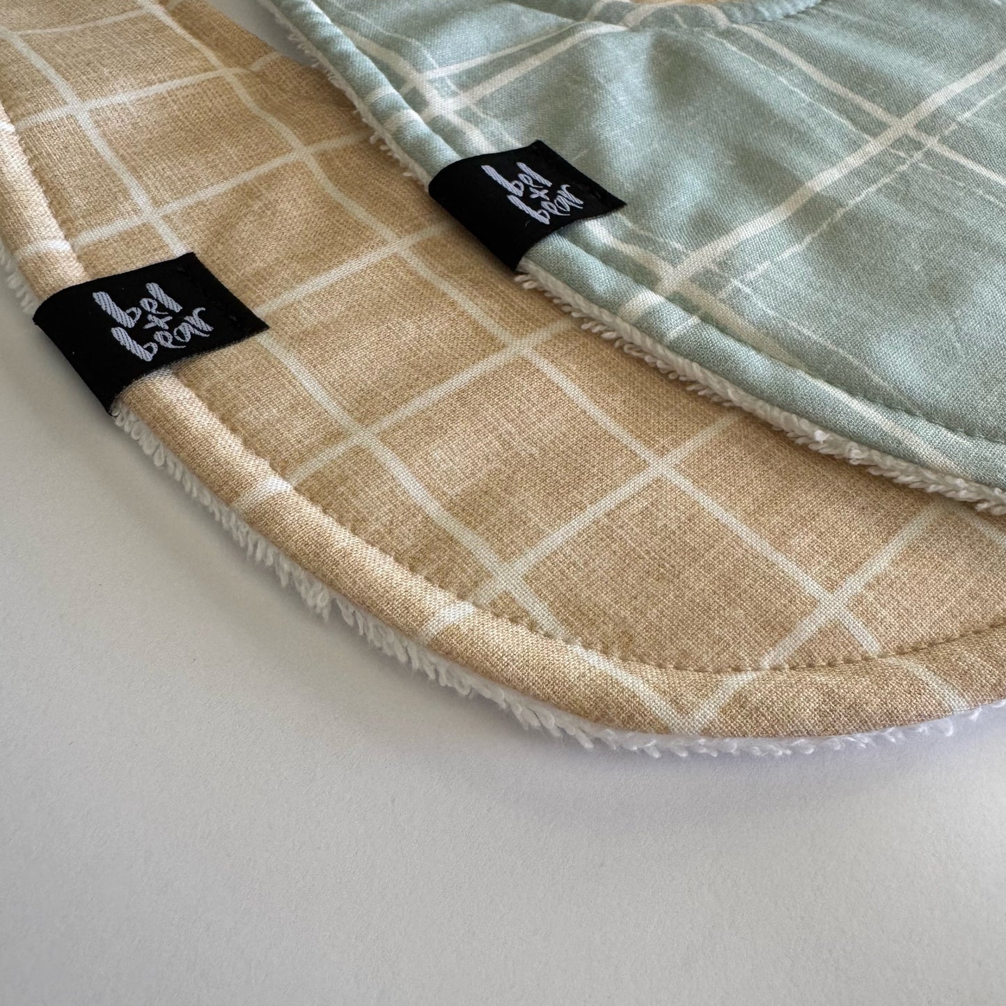 Tan Grid Roundie Bib