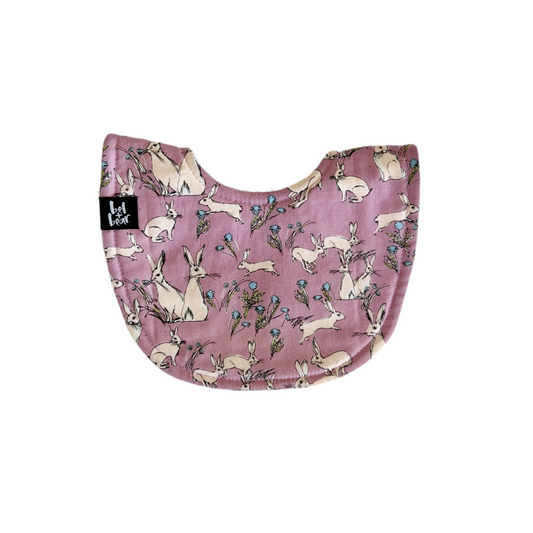 Lilac Bunnies Roundie Bib