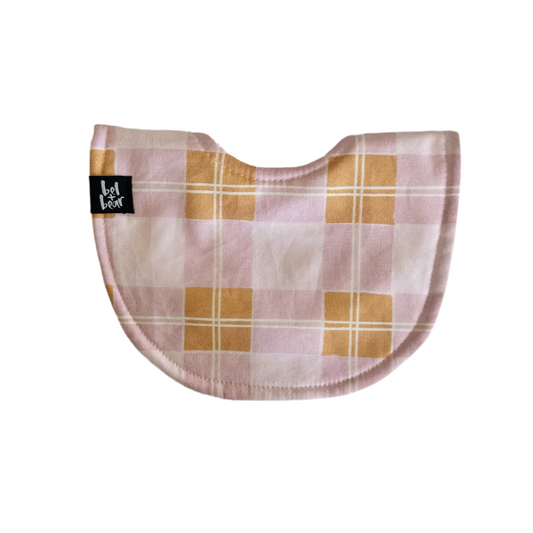 Lilac and Honey Check Roundie Bib