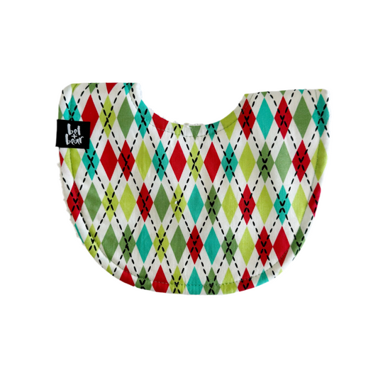 Christmas Argyle Roundie Bib