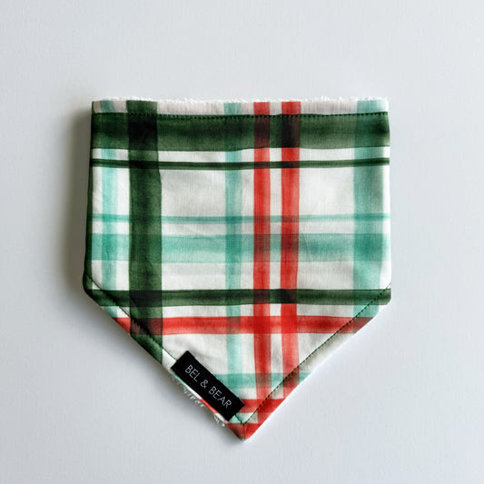 Christmas Check Dribble Bib