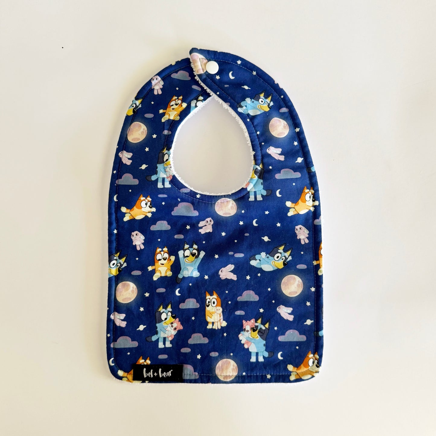 Night Time Bluey Traditional Bib