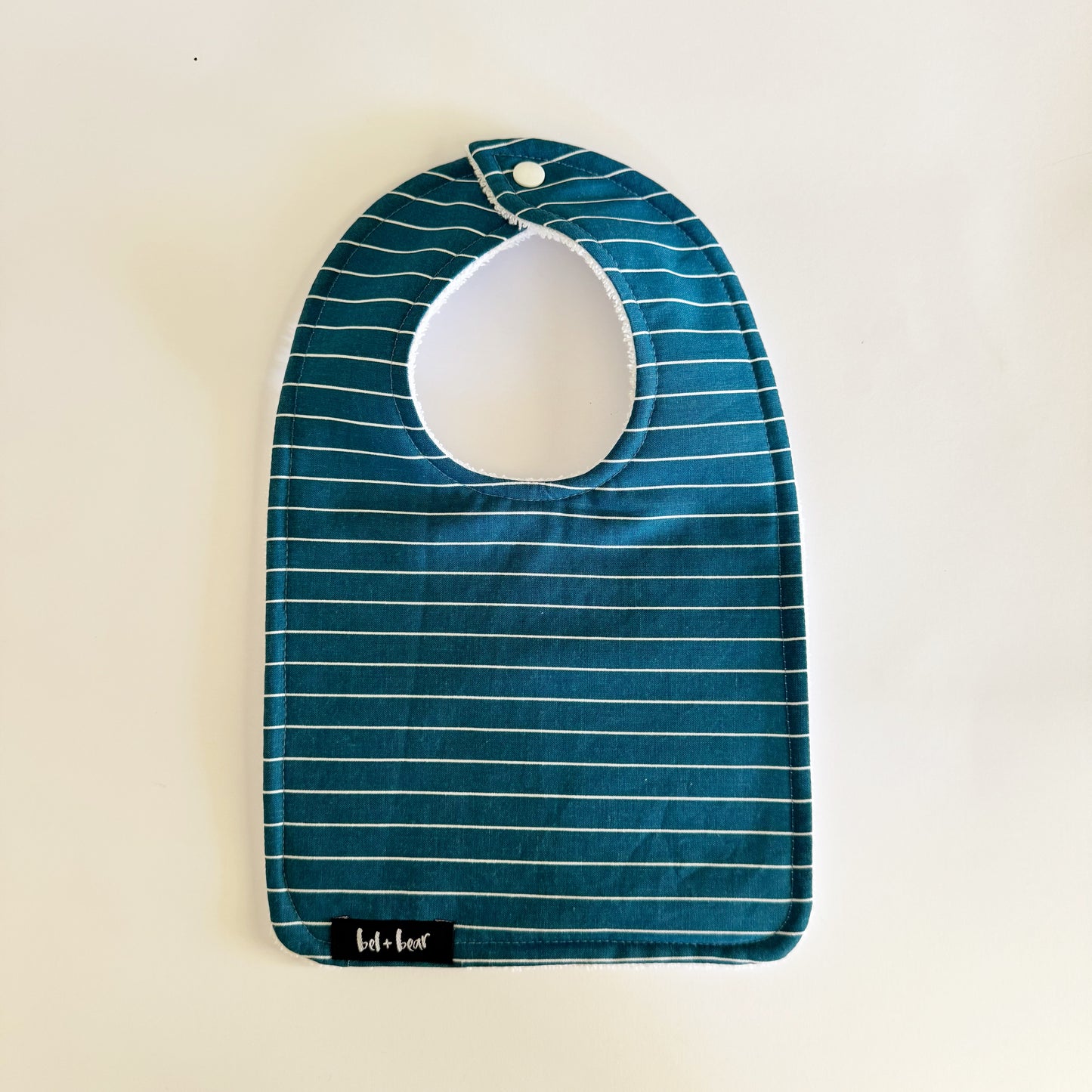 Teal Stripe Traditional Bib