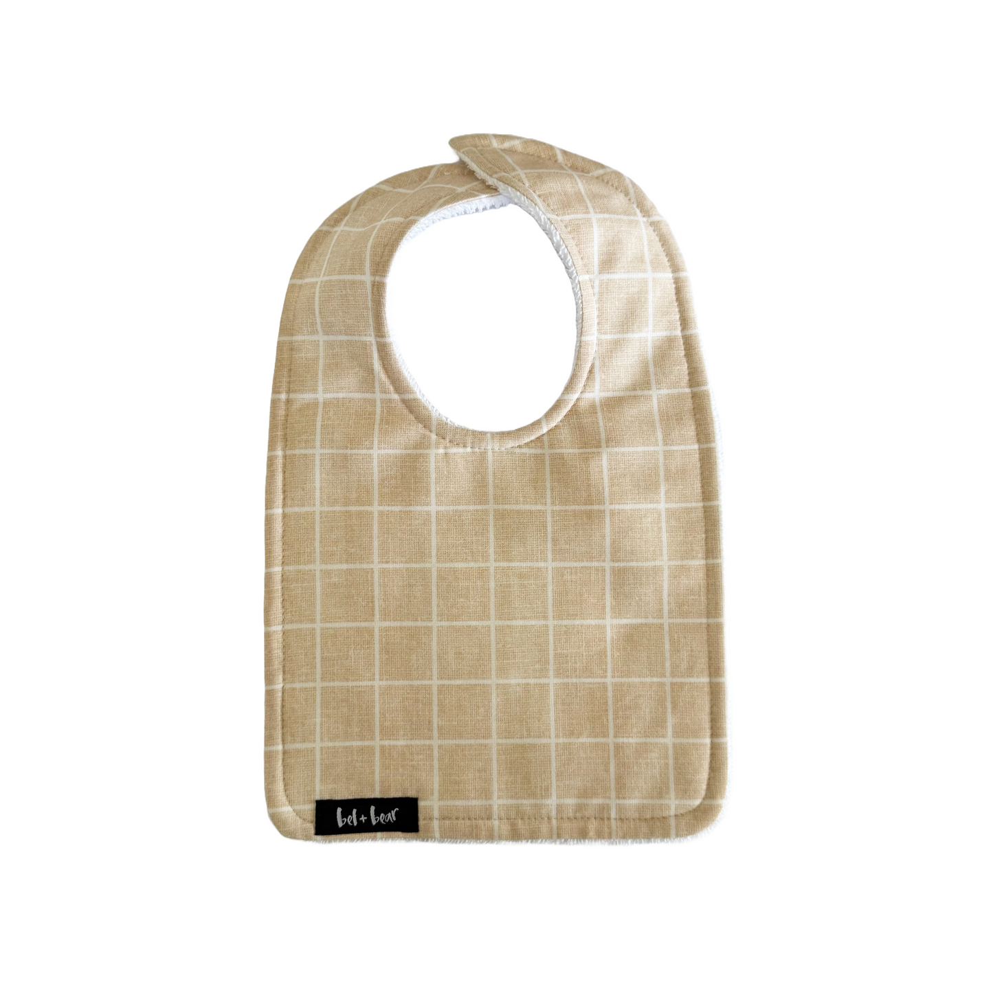 Tan Grid Traditional Bib