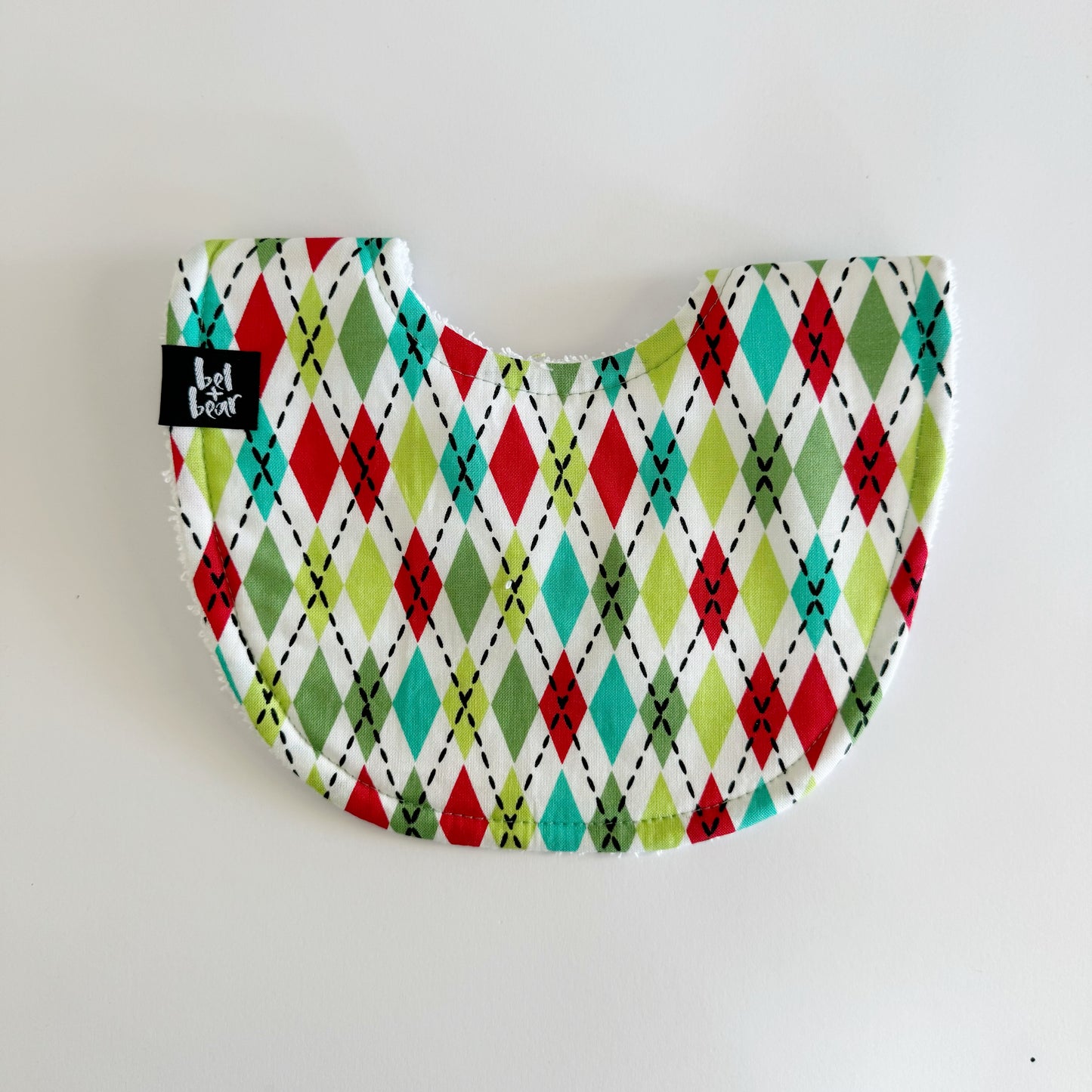 Christmas Argyle Roundie Bib